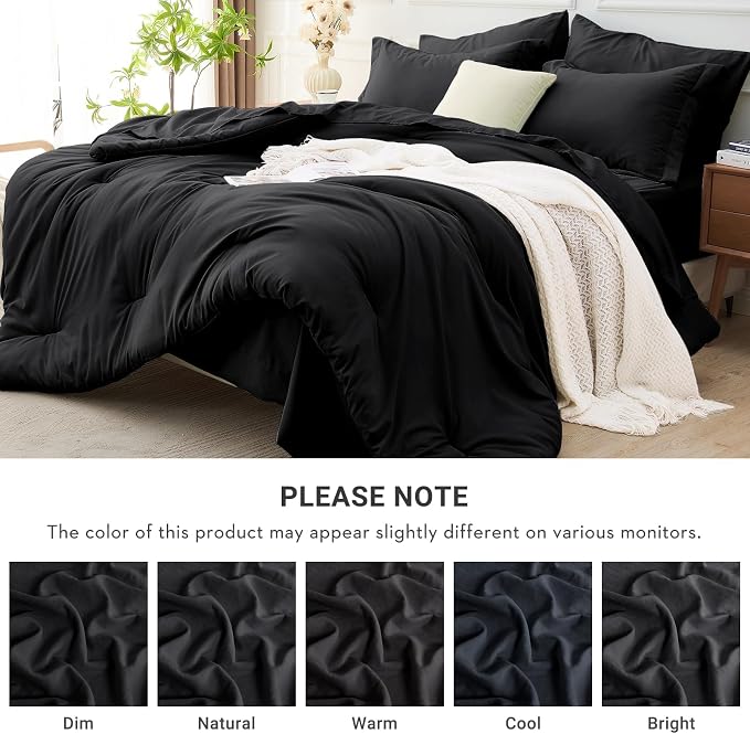 MUXHOMO 7 Pieces King Comforter Set, Soft Bed in a Bag King Size, All Season - Image 7