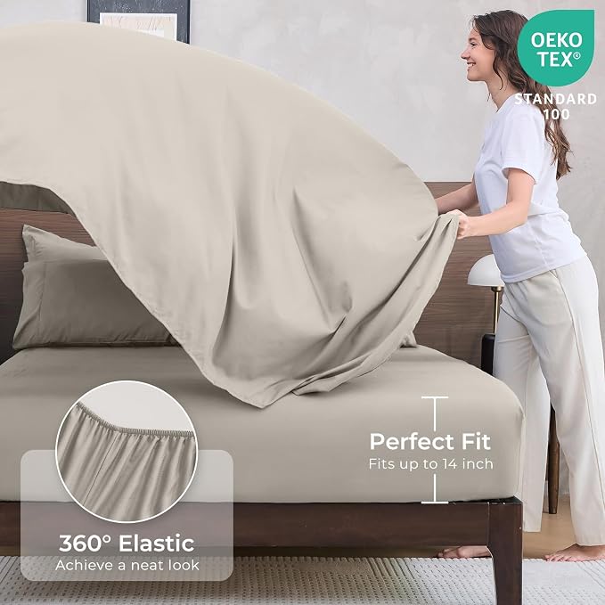 HEVUMYI Oatmeal Twin-XL Comforter Set - Image 5
