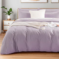 NEXHOME PRO Duvet Cover Set 100% Washed Cotton Full Size Linen Feel Textured by NEXHOMEPRO