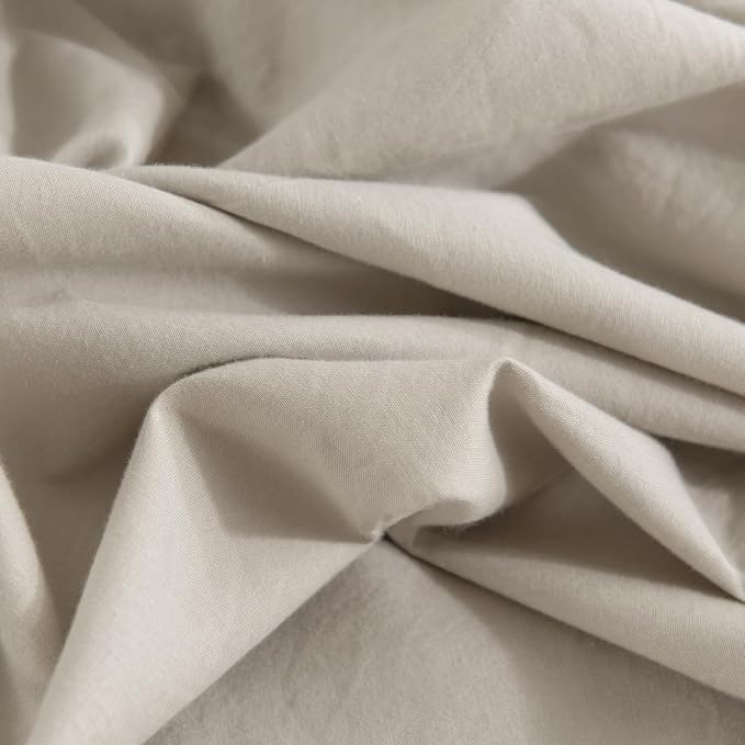 NEXHOME PRO 100% Washed Cotton Duvet Cover Twin Size, Ogranic Natural Linen - Image 8