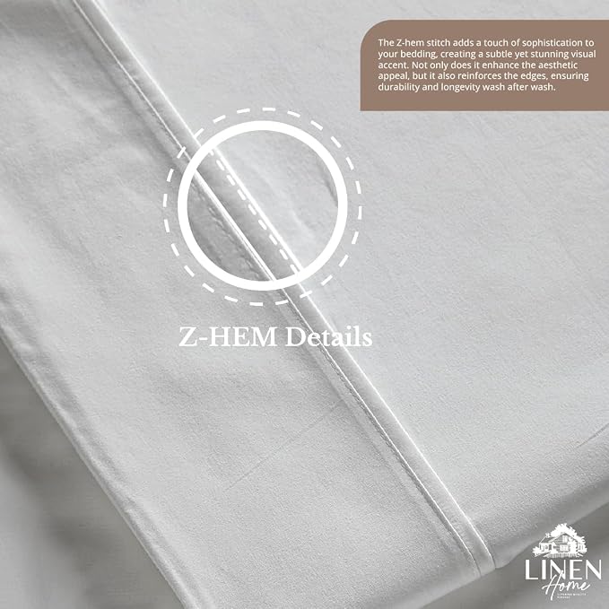 Linen Home 100% Cotton Percale 1 Flat Sheet, Twin Size - Image 5