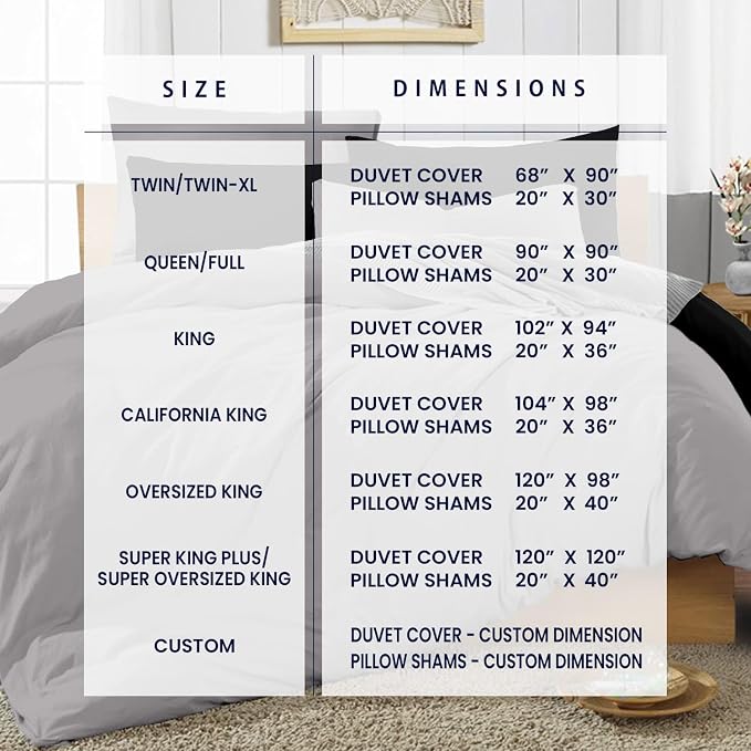 Kotton Culture 120"x98" 3 Pc Oversized King Duvet Cover Set 100% Egyptian Cotton - Image 4