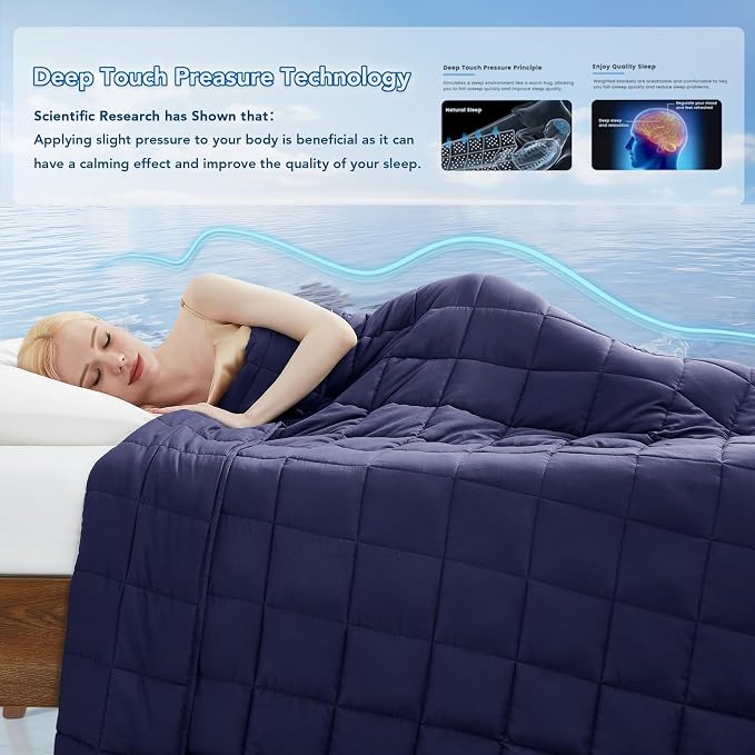 Topcee Weighted Blanket for Adults Twin Size Soft Cooling Heavy Blanket Sleeping - Image 3