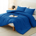 CozyLux Twin Comforter Set Classic Blue, 2 Pieces Twin Extra Long Solid by CozyLux