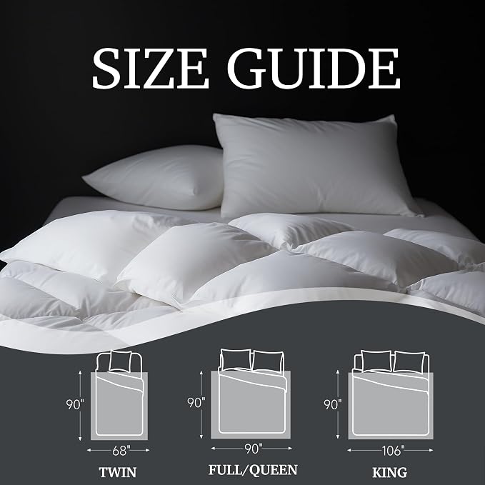 Hotel Grand Luxury White Goose Feather Down Fiber Comforter Twin Size, 100% - Image 5