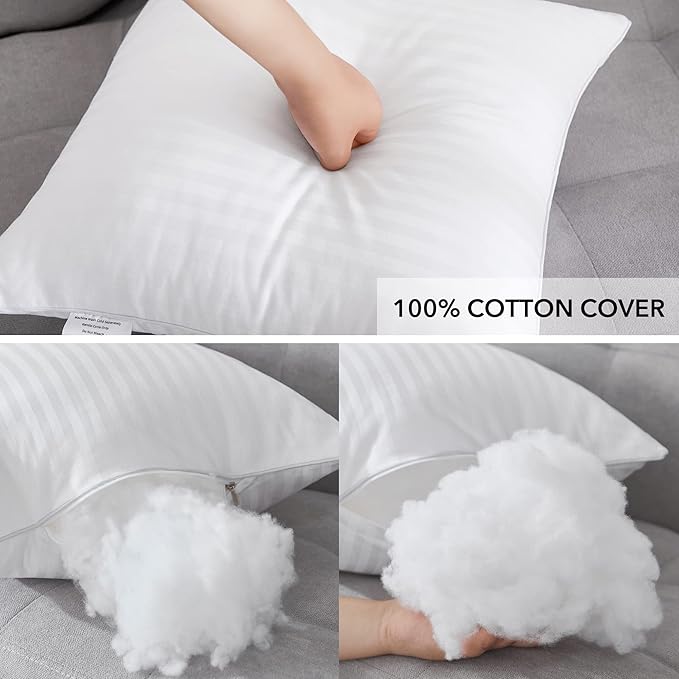Oubonun 26 x 26 Euro Pillow Inserts, Firm and Fluffy Decorative Square Pillows - Image 6