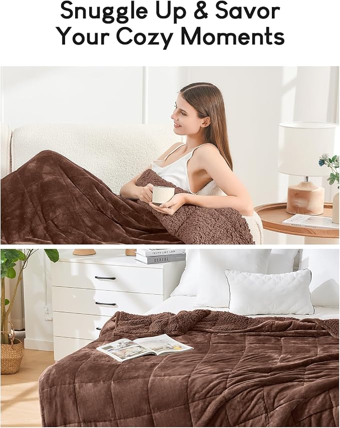 Cottonblue Weighted Blanket for Adults 15 lbs Twin Size 48x72 in, Cozy Flannel - Image 6