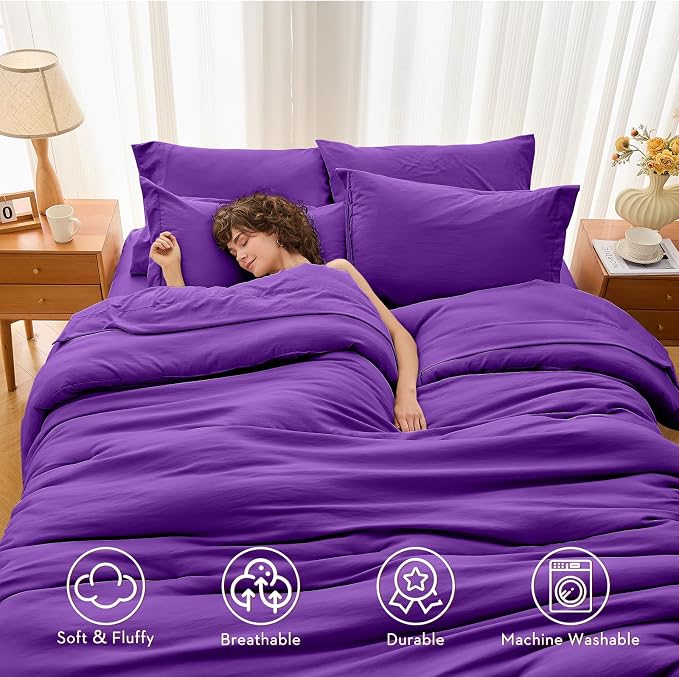 MUXHOMO 5 Pieces Twin Comforter Set, Soft Bed in a Bag Twin Size, All Season - Image 2