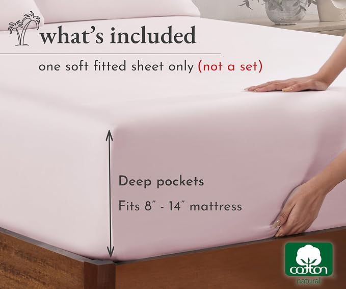 California Design Den King Size Fitted Sheet Only Deep Pocket, No Pop-Off - Image 4