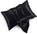 Satin Pillowcases with Zipper （20x26）, Standard Size Pillowcases Set of 2 by HommxJF