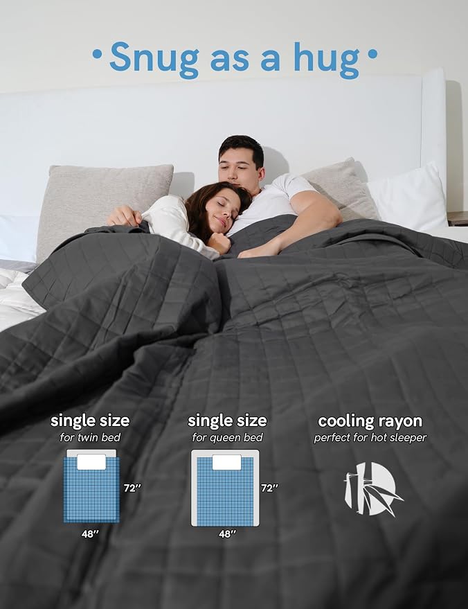 YnM Cooling Weighted Blanket for Adults, 10lbs Heavy Bed Throw for One Person - Image 5