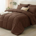 CozyLux Oversized King Comforter Sets Brown, 7 Pieces Bed in a Bag, 120x98 Box by CozyLux