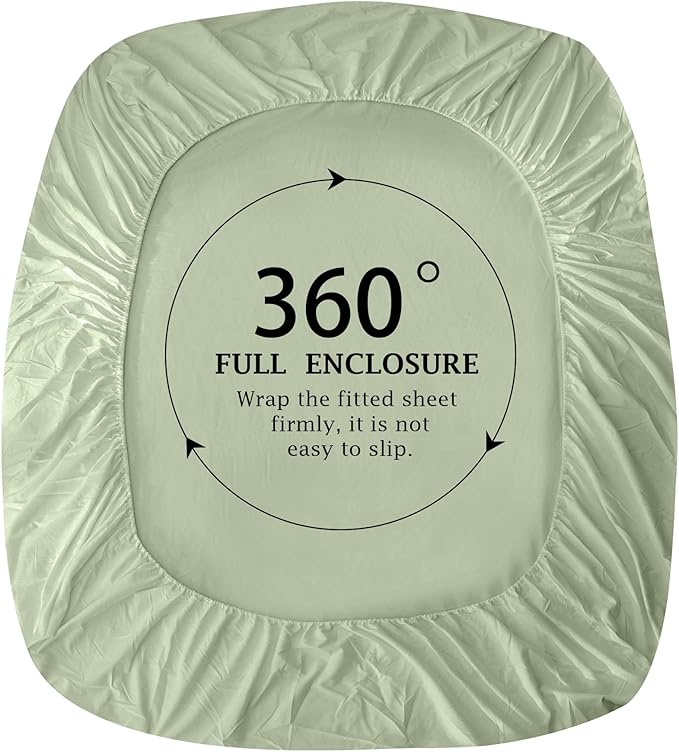 FreshCulture Pure Cotton Fitted Sheets Twin XL Size, 300 Thread Count Percale - Image 4