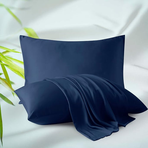 4-Pack Bamboo Viscose Zippered Pillow Cases King Size, 400 Thread Count Cooling by ZaizaiHome