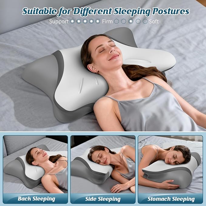 Cervical Neck Pillow for Pain Relief, Bed Pillows for Head Neck Shoulder Support - Image 6