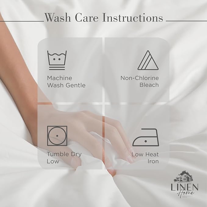 Linen Home 100% Cotton Percale King Size Sheets - Image 5