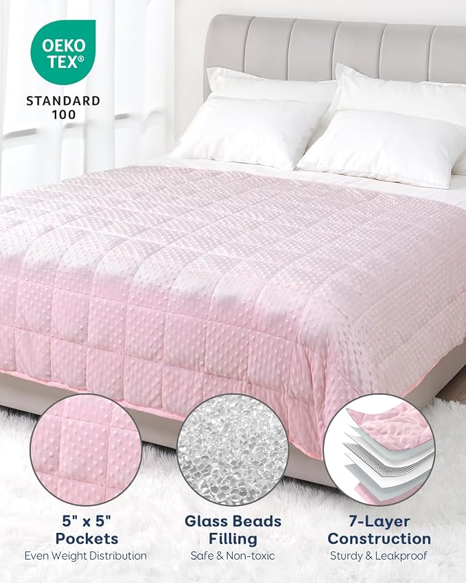 Kivik Weighted Blanket 20 lbs for Adults, Minky Dot Heavy Blankets, Microfiber - Image 3
