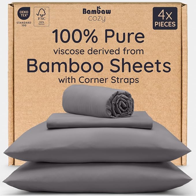 Bambaw 100% Viscose Derived from Bamboo Sheets California King Size Set – 4pcs by Bambaw