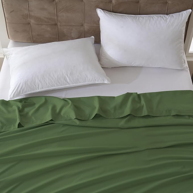 ZPECC Queen Flat Sheet Only 6 Pack, Durable Olive Green Top Bed Sheets - Image 7