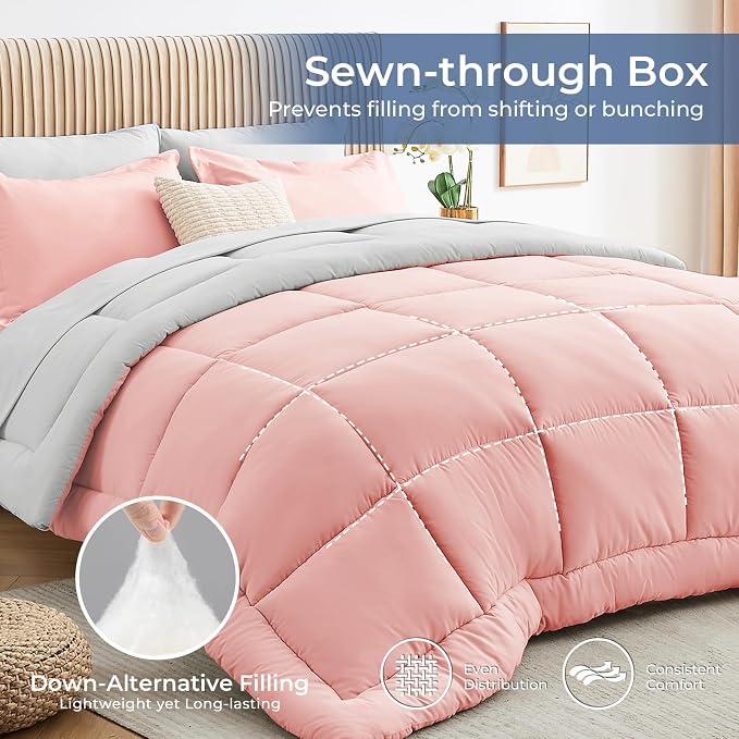 Sasttie King Size Comforter Set, 7 Pieces Reversible Bed in a Bag King - Image 3