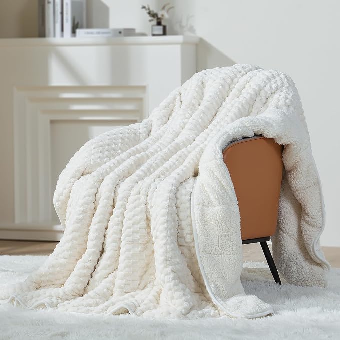 Mr. Sandman Weighted Blankets for Adults Full Size 12lbs, Warm Sherpa Fleece by MrSandman