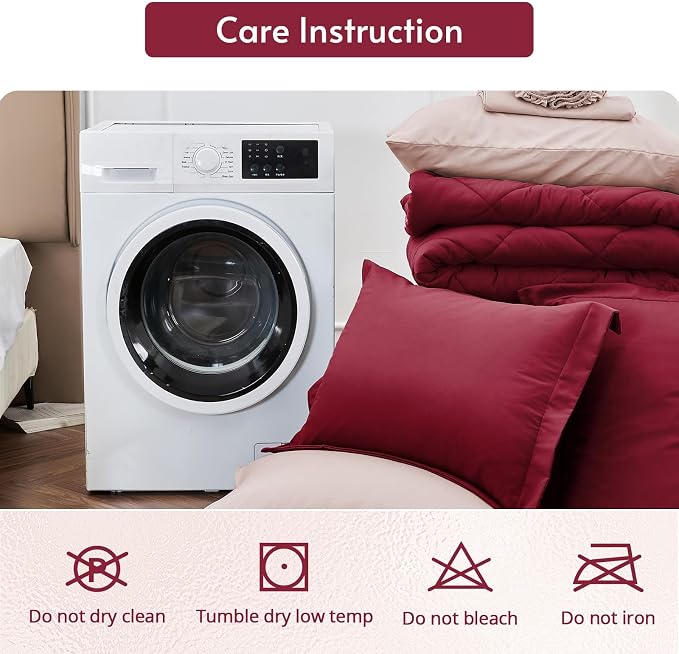 MUXHOMO 7 Pieces California King Comforter Set, Reversible Bed in a Bag Cal - Image 9
