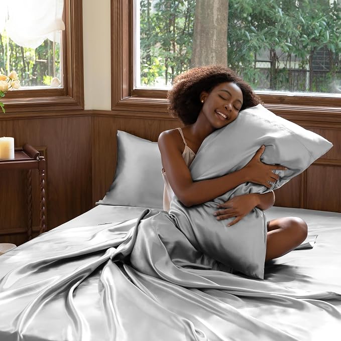 CozyLux Satin Sheets King Size Sheet Set - Image 7