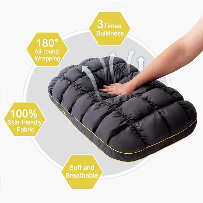 YOUR MOON Fluffy Support Bed Pillow Queen Size Set of 2, Super Soft Premium - Image 4