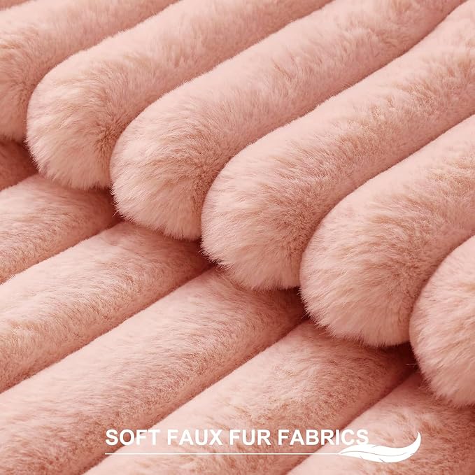 Pallene Faux Fur Plush Throw Pillow Covers 16x16 Set of 2, Luxury Soft Fluffy - Image 2