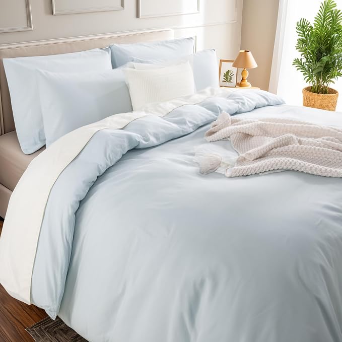 NEXHOME PRO Duvet Cover Set 100% Washed Cotton Kids Twin XL 66"x92", Organic - Image 5