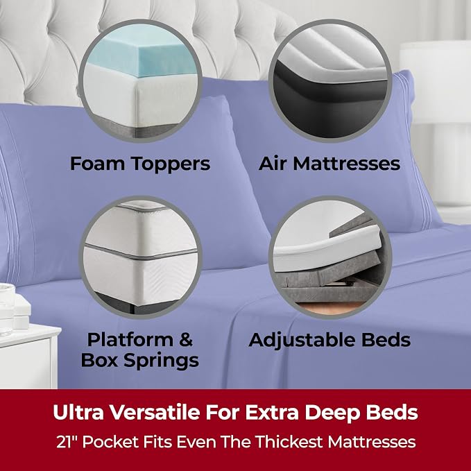 Mellanni Extra Deep Split King Sheets - Image 2