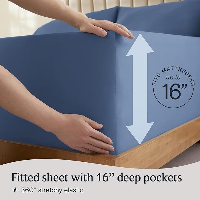 LuxClub 4 PC King Sheet Set, Breathable Luxury Bed Sheets, Deep Pockets 18" - Image 6