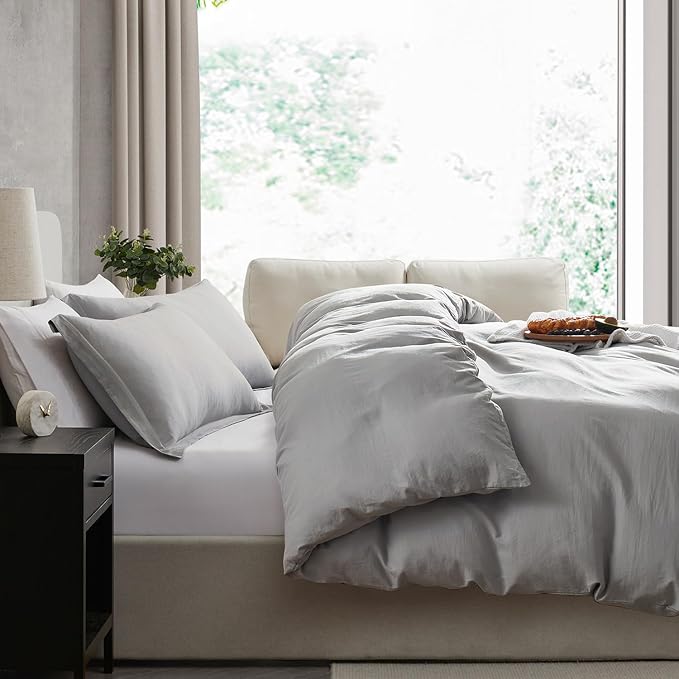 Nestl Light Grey Duvet Cover King Size - Image 7