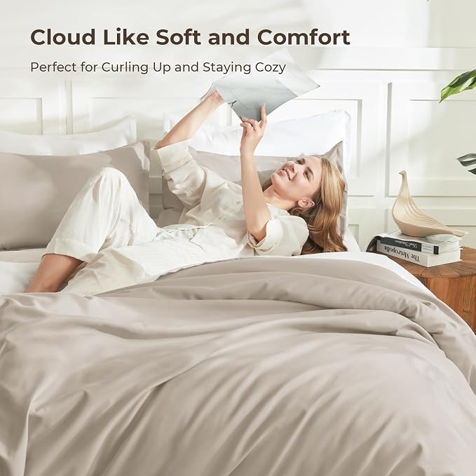 Litanika Twin XL Comforter Set Dark Oatmeal, 2 Pieces Extra Long Dorm Bedding - Image 2