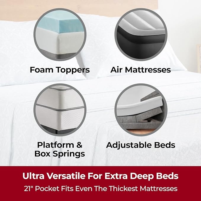 Mellanni Extra Deep California King Sheets - Image 2