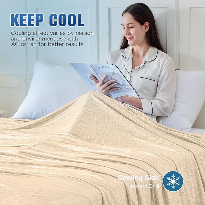 KMUSET Cooling Blanket Throw, Double Sided Summer Cooling Blankets - Image 5