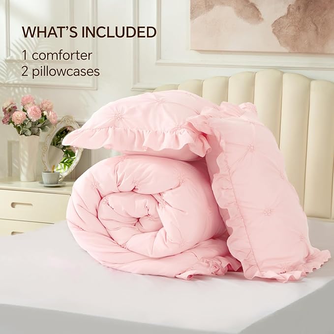 BEDELITE Baby Pink Twin Comforter Set - Image 6