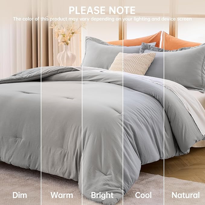 MUXHOMO King Size Comforter Set, All Season Ultra Soft Down Alternative Bedding - Image 9