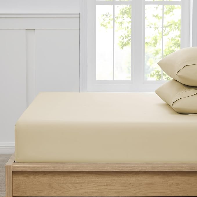 Twin XL Fitted Sheet Only with Full Elastic & Built in Corner Sheet Straps to - Image 3
