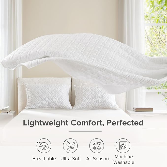 Comfort Spaces King Quilt Set Modern Reversible Diamond Coverlet King Bedding - Image 3