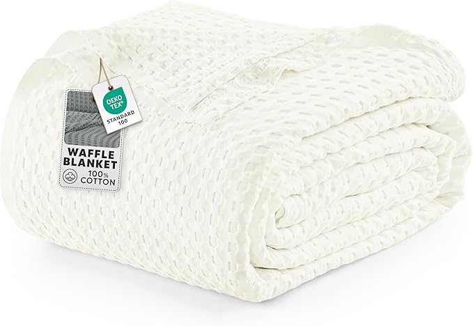 Utopia Bedding 100% Cotton Waffle Weave Blanket Queen Size by UTOPIABEDDING