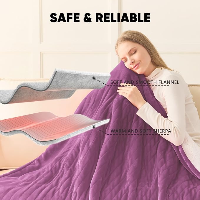 greenoak Heated Blanket Electric Throw 50"X60", Heating Blanket - Image 7