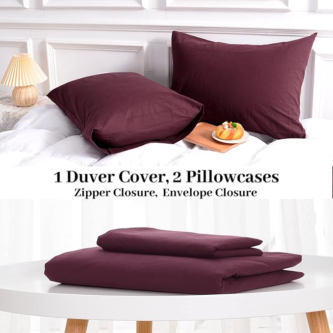 NEXHOME PRO Duvet Cover Set 100% Washed Cotton Oversized Queen 98"x98" - Image 8