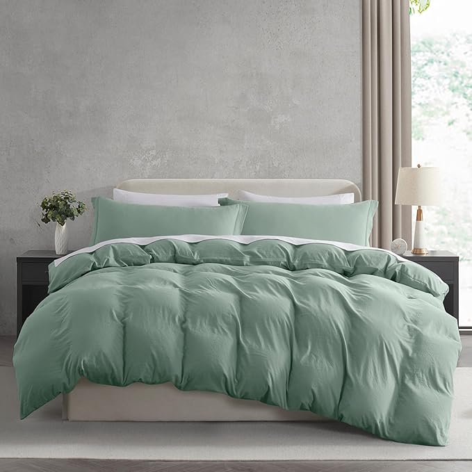 Nestl Sage Green Duvet Cover King Size by Nestl