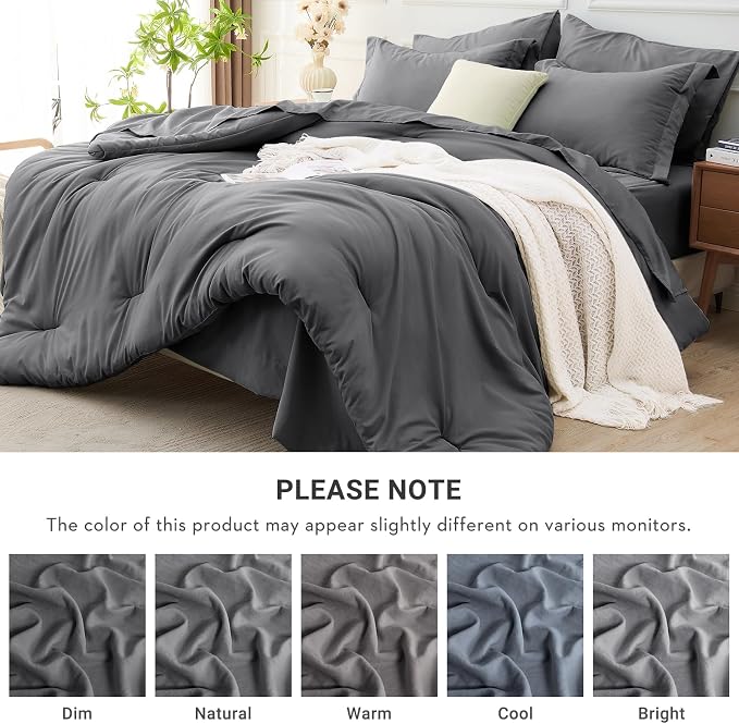 MUXHOMO 7 Pieces Queen Comforter Set, Soft Bed in a Bag Queen Size, All Season - Image 8
