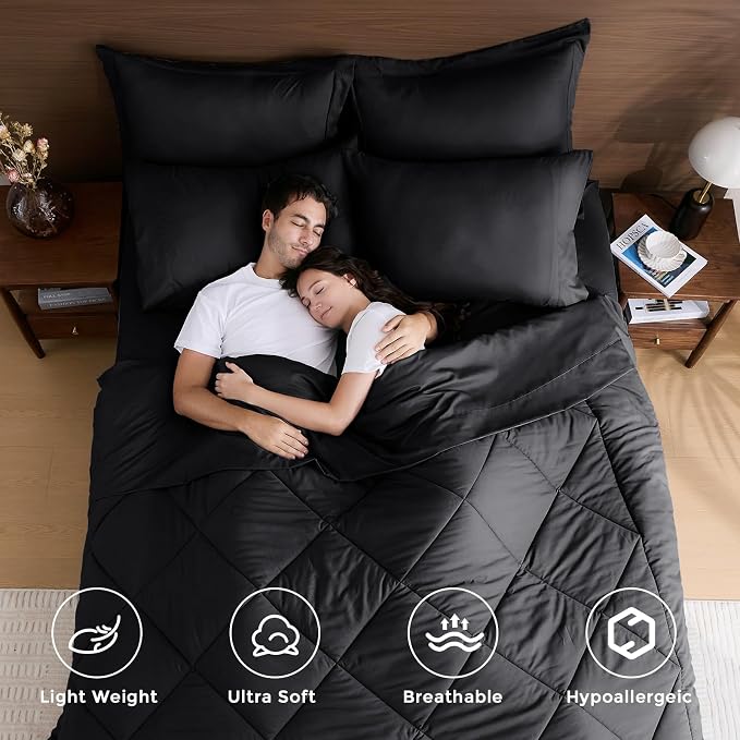 HEVUMYI Black Full Comforter Set - Image 2