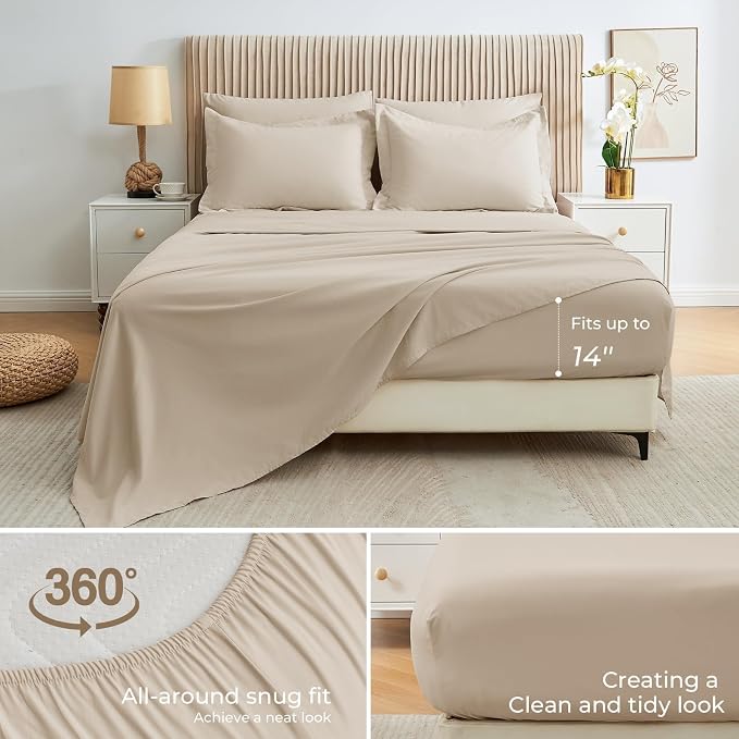 Sasttie King Size Comforter Set, 7 Pieces Bed in a Bag King, Complete Bedding - Image 4