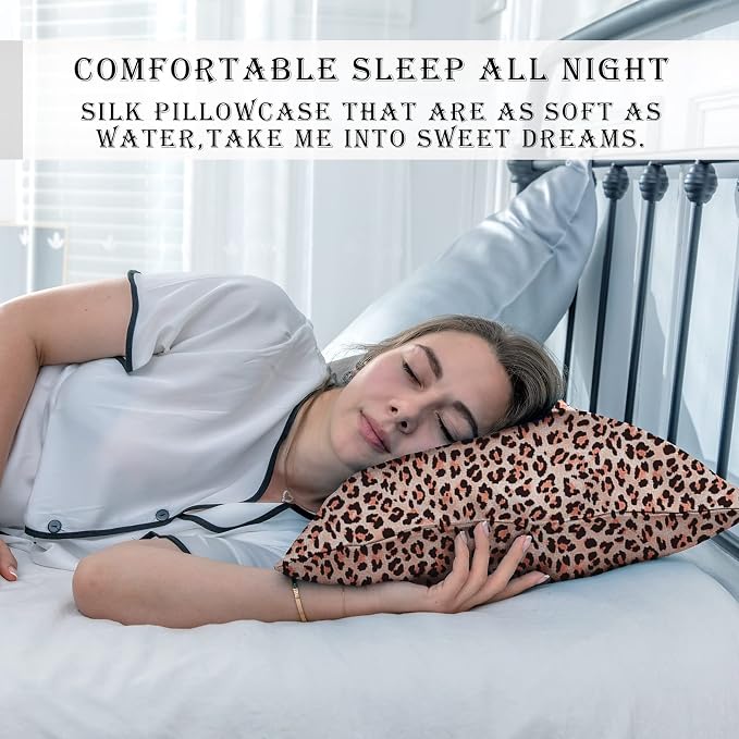 Mulberry Silk Pillowcase for Hair and Skin Queen Size Leopard Print Silk Pillow - Image 6