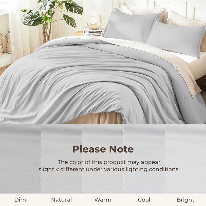 Litanika Light Grey Comforter California King Size, 3 Pieces Cal King - Image 8