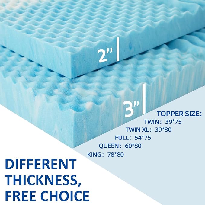 SINWEEK Mattress Topper Memory Foam Mattress Topper 2 Inch Queen Soft Mattress - Image 7